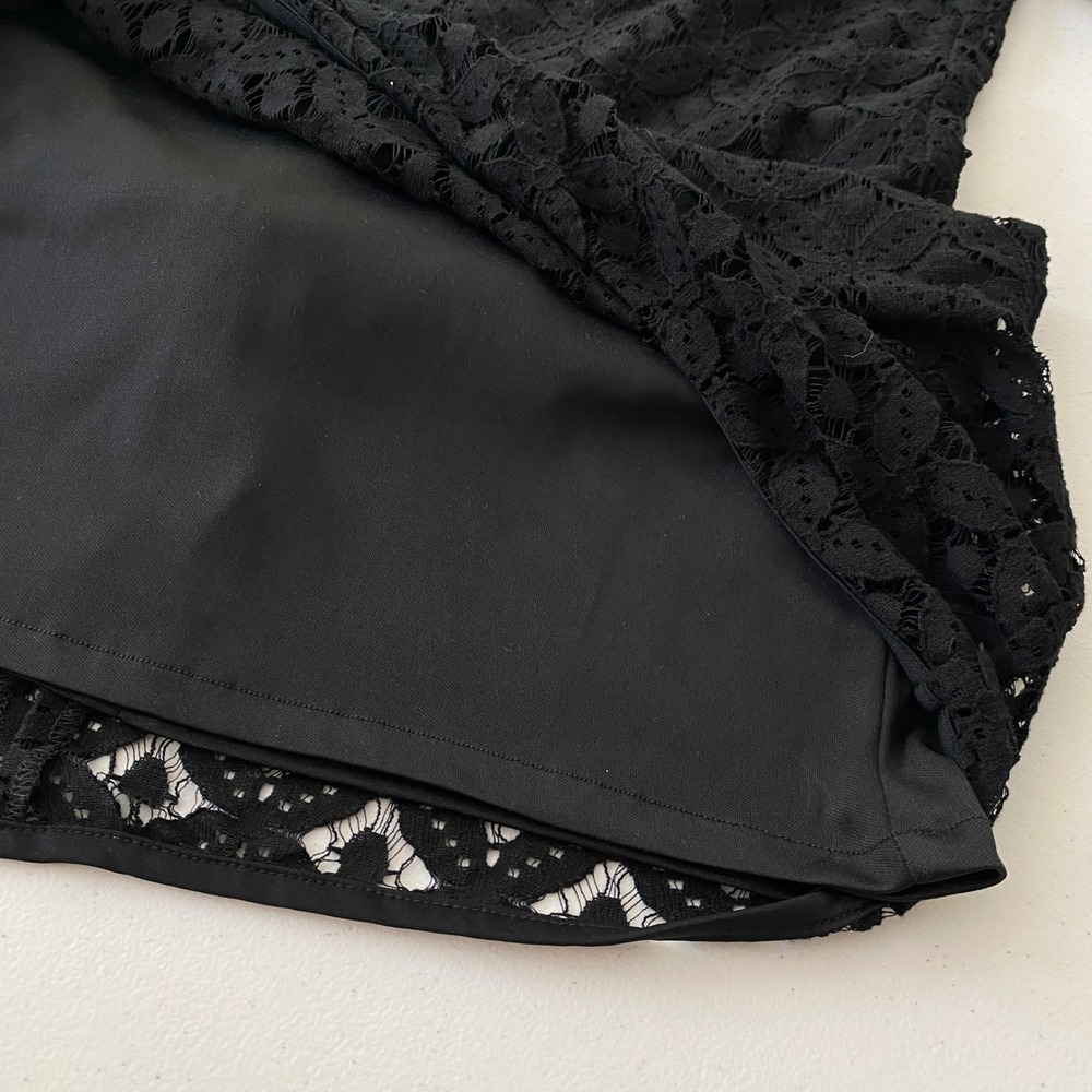 New Directions Lace Whimsygoth Coquette Dress 8 Black Bell Sleeve Tiered Ruffle - Picture 10 of 10